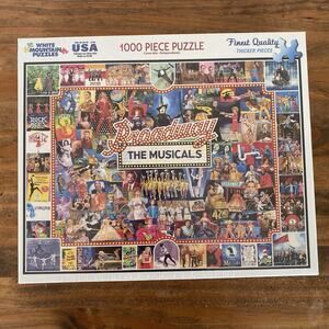 Broadway The Musicals Collage 1000 Piece Jigsaw Puzzle White Mountain (NEW)